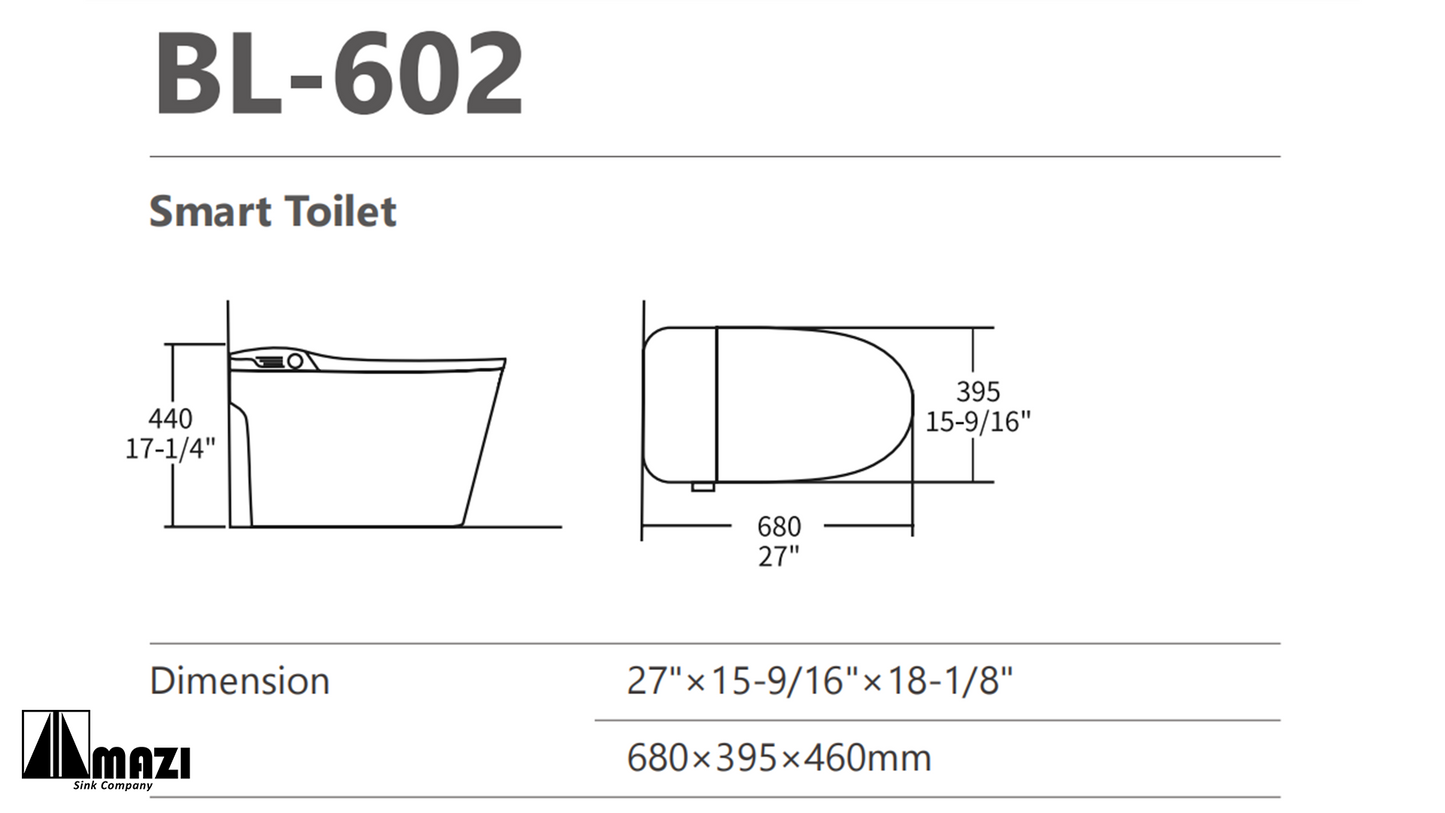 ZeroSink Ceramic Smart Toilet BL-602C - Premium Gallery View