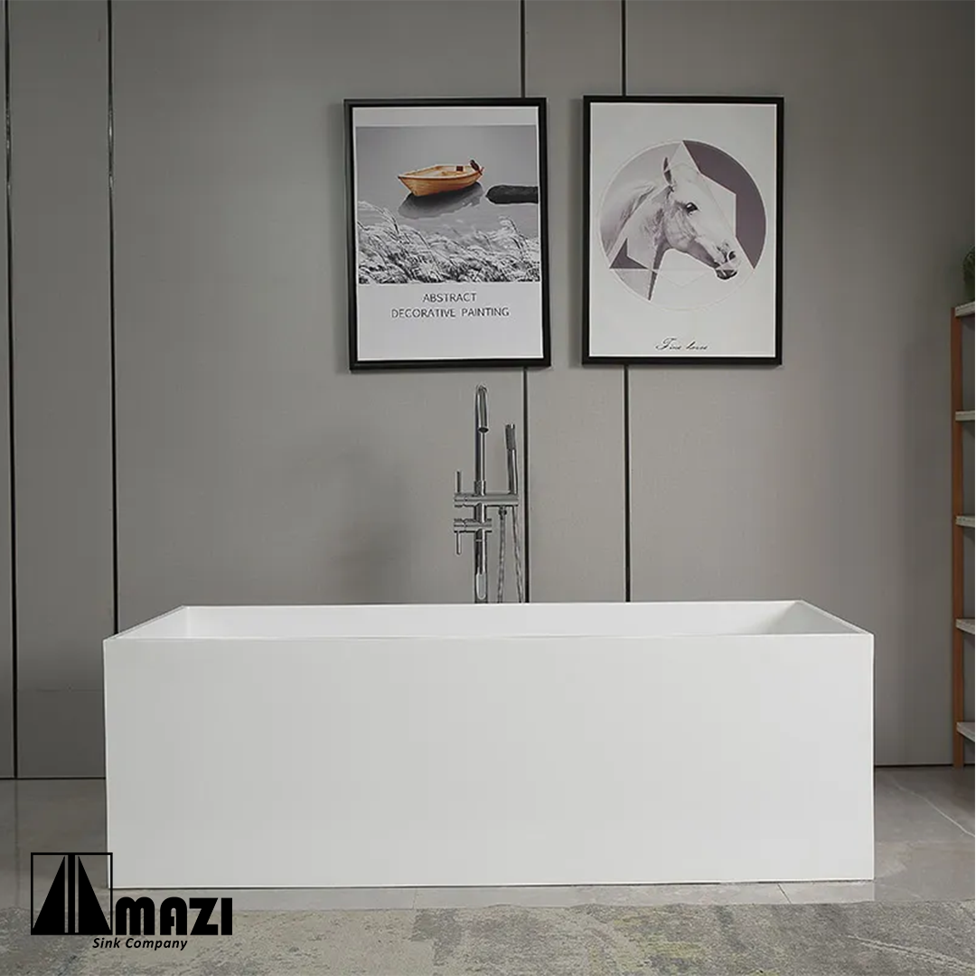 ZeroSink Freestanding Solid Surface Soaking Tub HX-8872 - Premium Gallery View