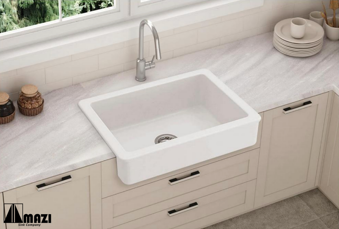 ZeroSink Ceramic Kitchen Farm Sink 1998 - Premium Gallery View