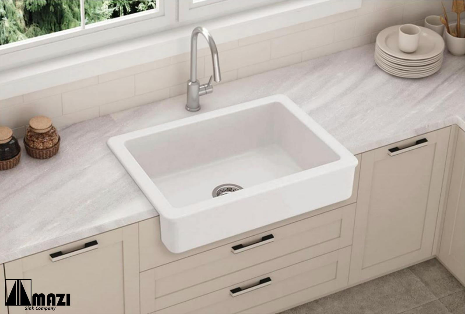ZeroSink Ceramic Kitchen Farm Sink 1998 - Premium Gallery View