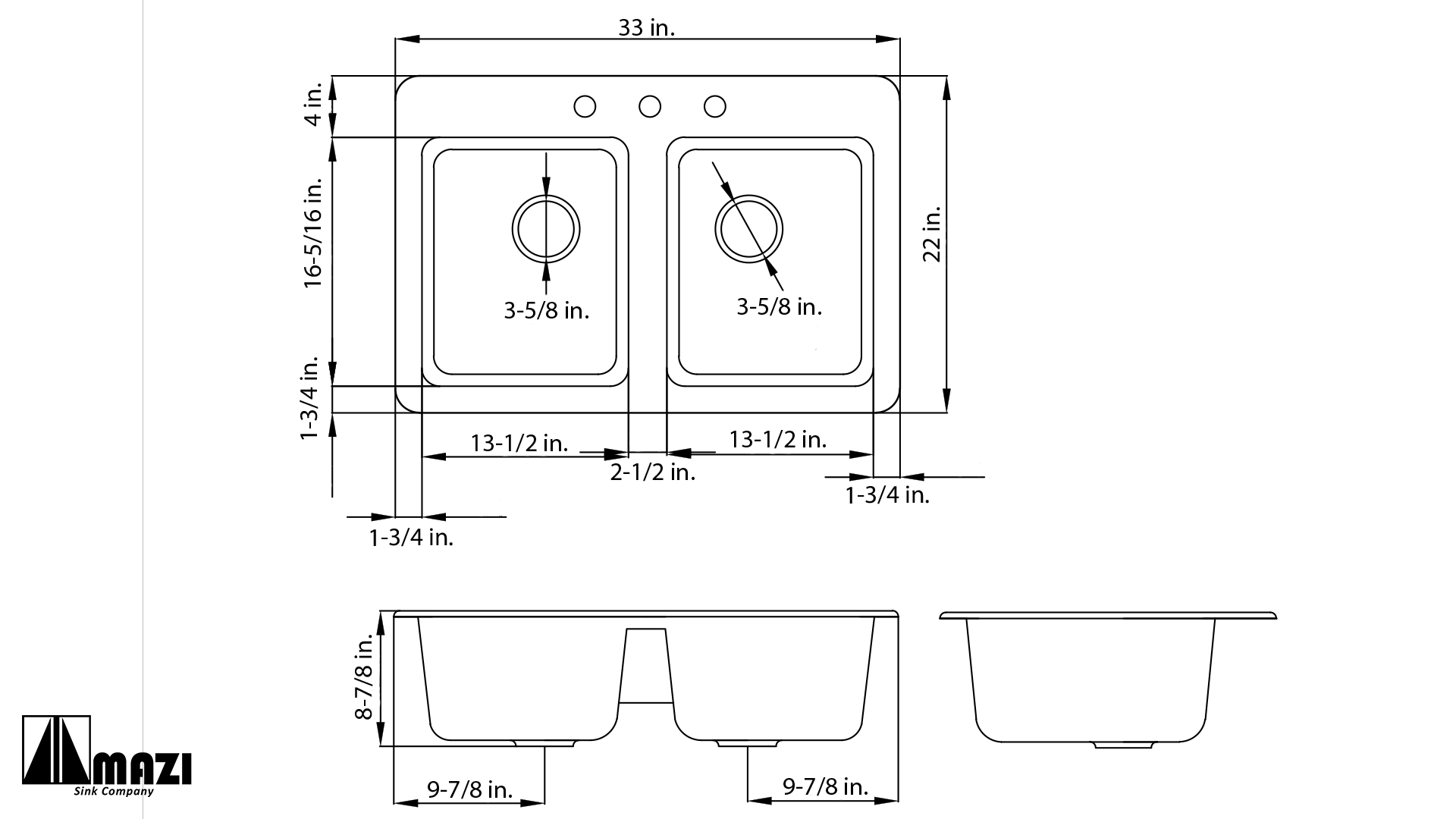 ZeroSink Cast Iron Kitchen Sink NH6004 - Premium Gallery View