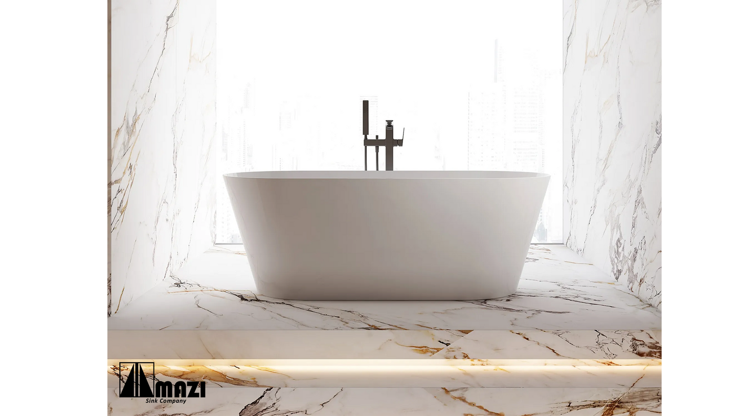ZeroSink Freestanding Acrylic Soaking Tub TW-6611 - Premium Gallery View