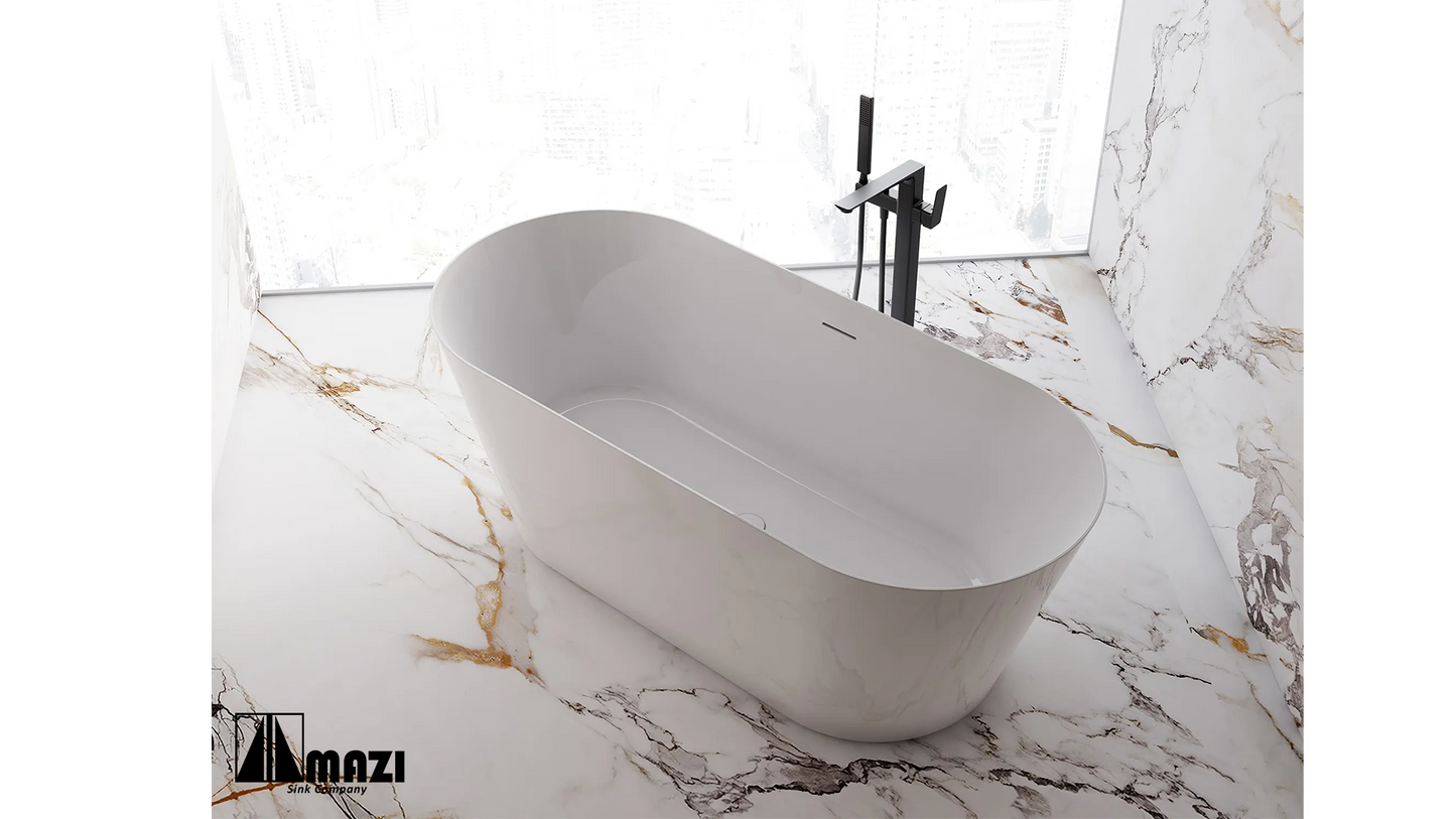 ZeroSink Freestanding Acrylic Soaking Tub TW-6611 - Premium Gallery View