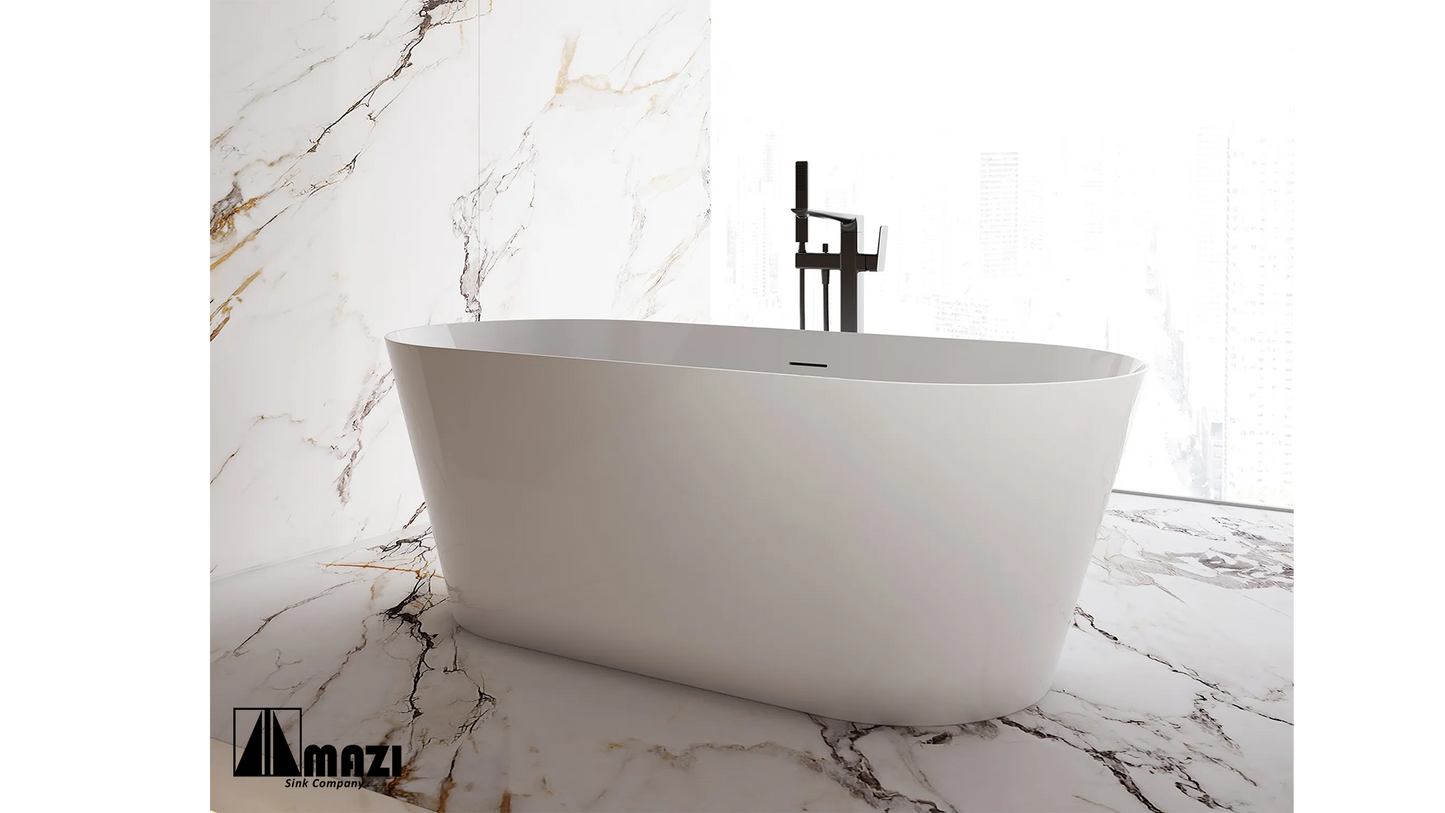 ZeroSink Freestanding Acrylic Soaking Tub TW-6611 - Premium Gallery View