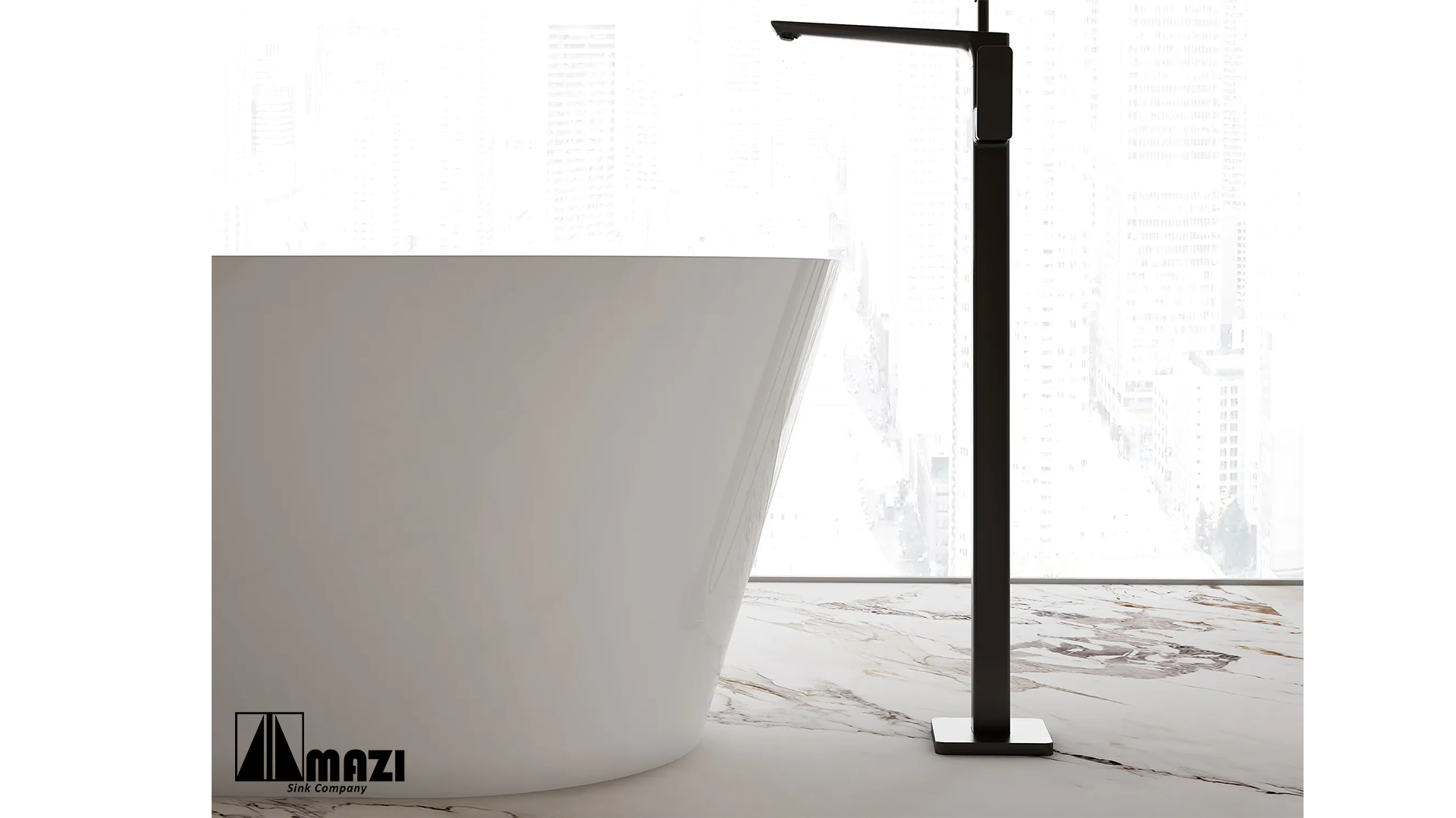 ZeroSink Freestanding Acrylic Soaking Tub TW-6611 - Premium Gallery View