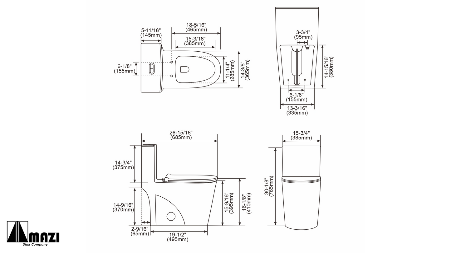 ZeroSink Ceramic Toilet BL-151 - Premium Gallery View