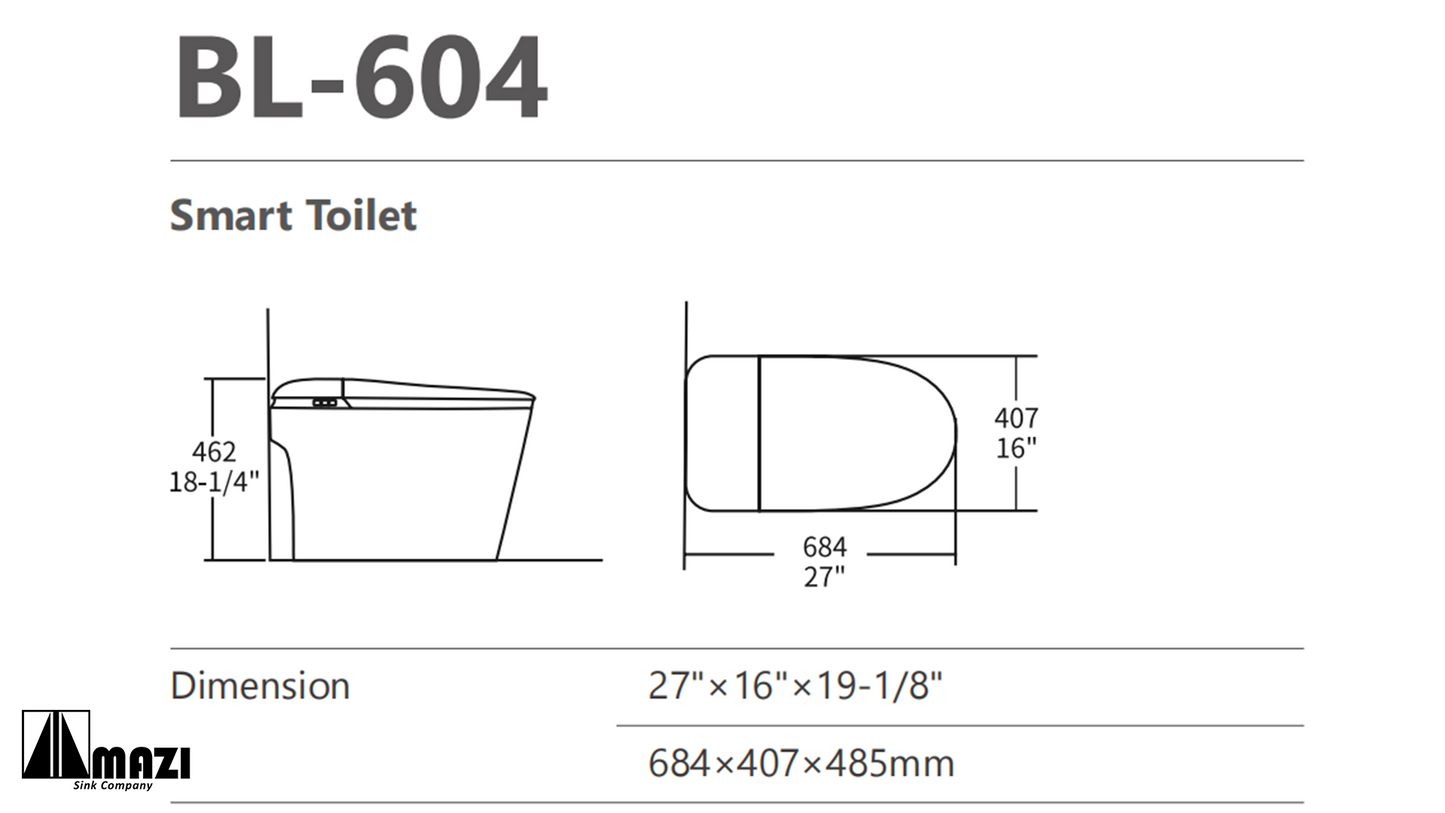ZeroSink Ceramic Smart Toilet BL-604C - Premium Gallery View