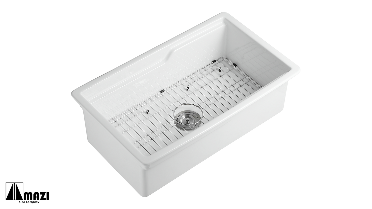 ZeroSink Ceramic Undermount Kitchen Sink BL3219S Bundle - Premium Gallery View