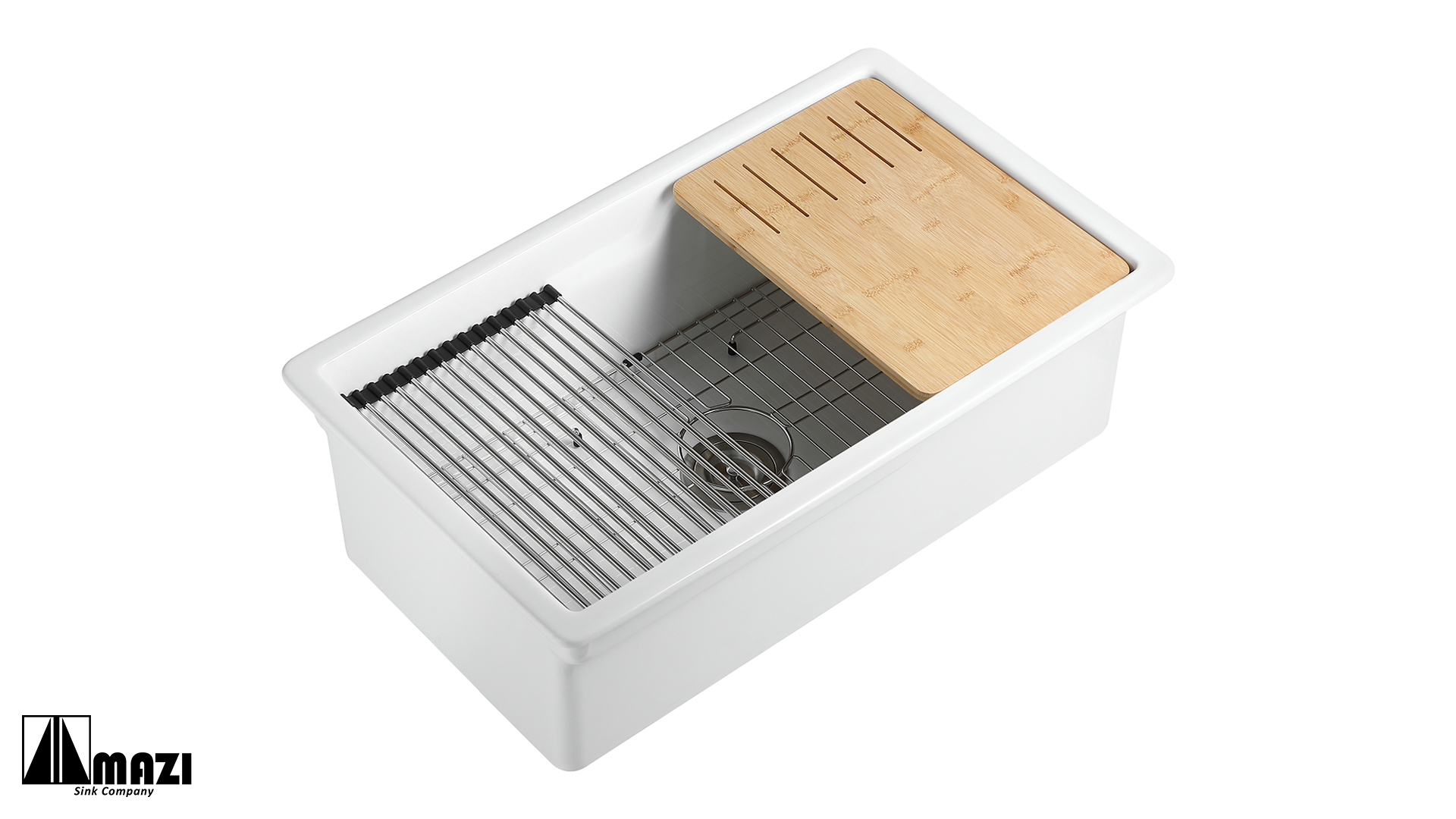 ZeroSink Ceramic Undermount Kitchen Sink BL3219S Bundle - Premium Gallery View