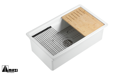 ZeroSink Ceramic Undermount Kitchen Sink BL3219S Bundle - Premium Gallery View