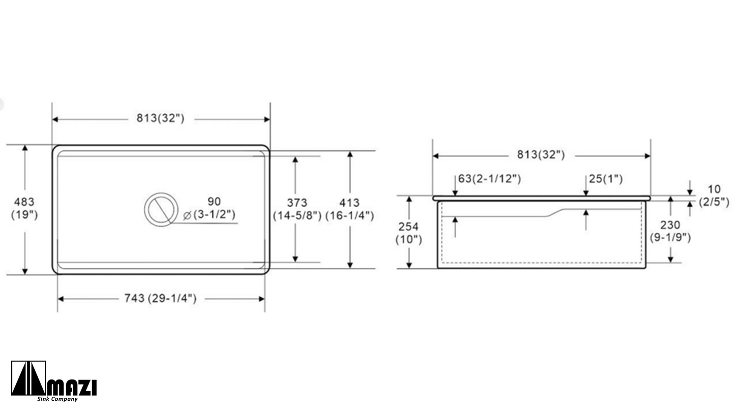 ZeroSink Ceramic Undermount Kitchen Sink BL3219S Bundle - Premium Gallery View