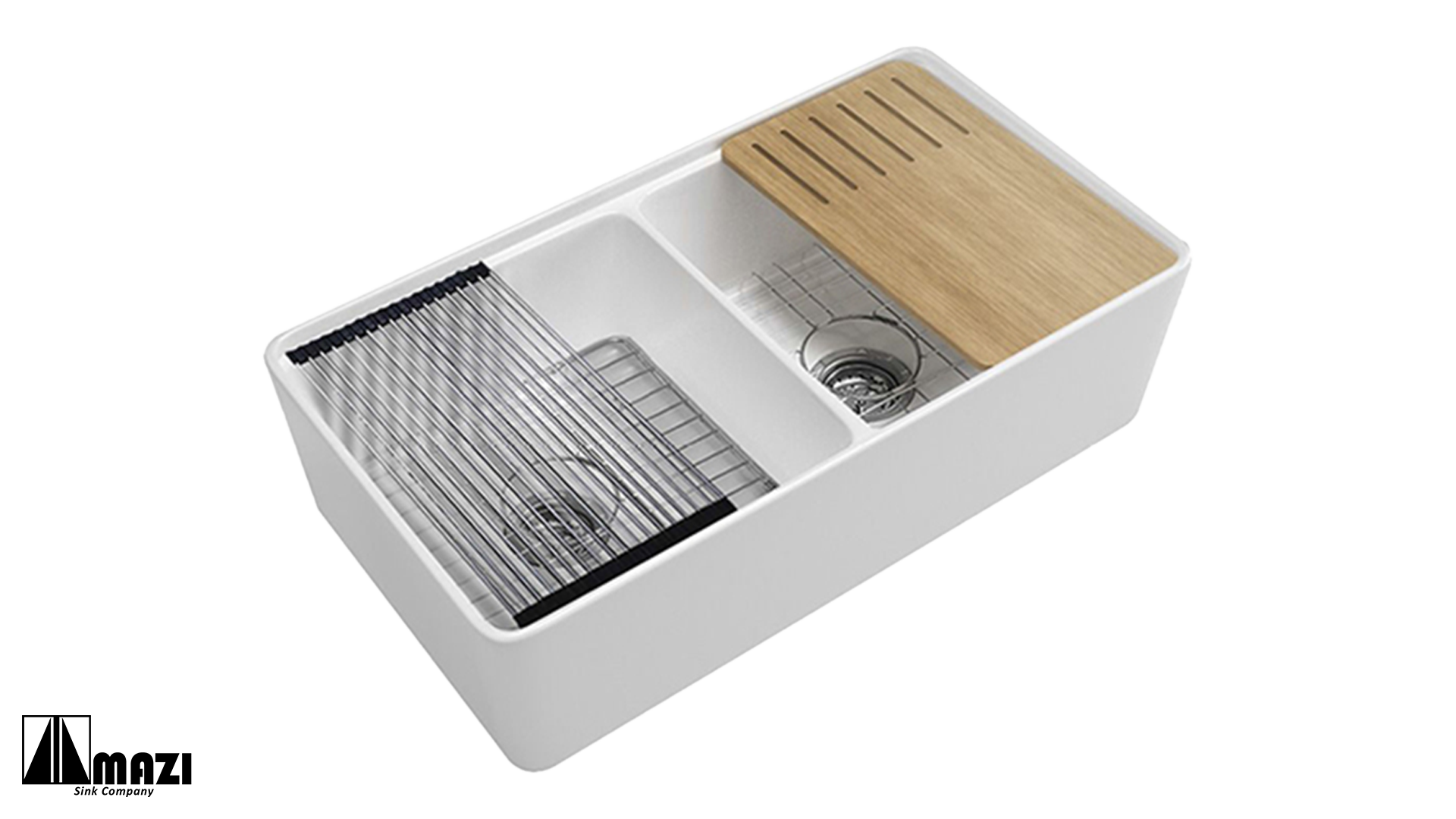 ZeroSink Ceramic Workstation Sink 3320D Bundle - Premium Gallery View