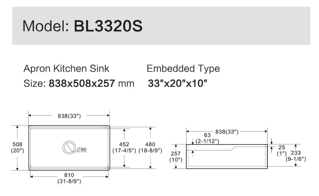 ZeroSink Ceramic Workstation Farm Sink BL3320S Bundle - Premium Gallery View