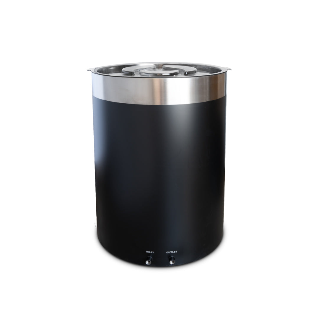 ZeroSink THE WELL - STAINLESS STEEL ICE BARREL IN BLACK - Premium Gallery View