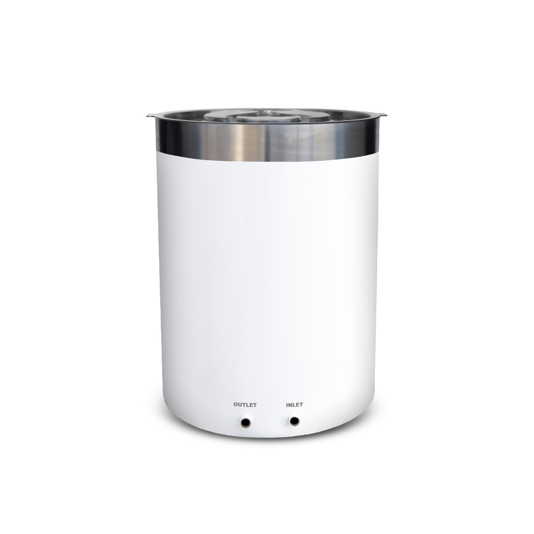 ZeroSink THE WELL - STAINLESS STEEL ICE BARREL IN WHITE (Pre-Order Now) - Premium Gallery View