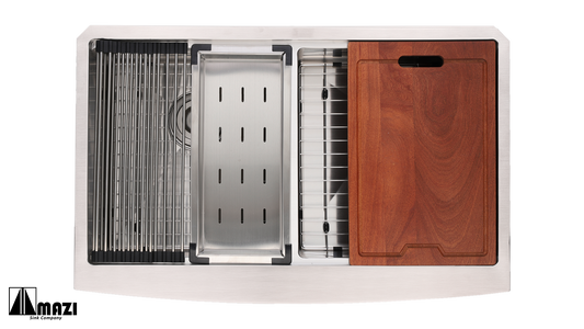 ZeroSink Stainless Steel Workstation Farm Sink LEFD3321 - Premium Gallery View