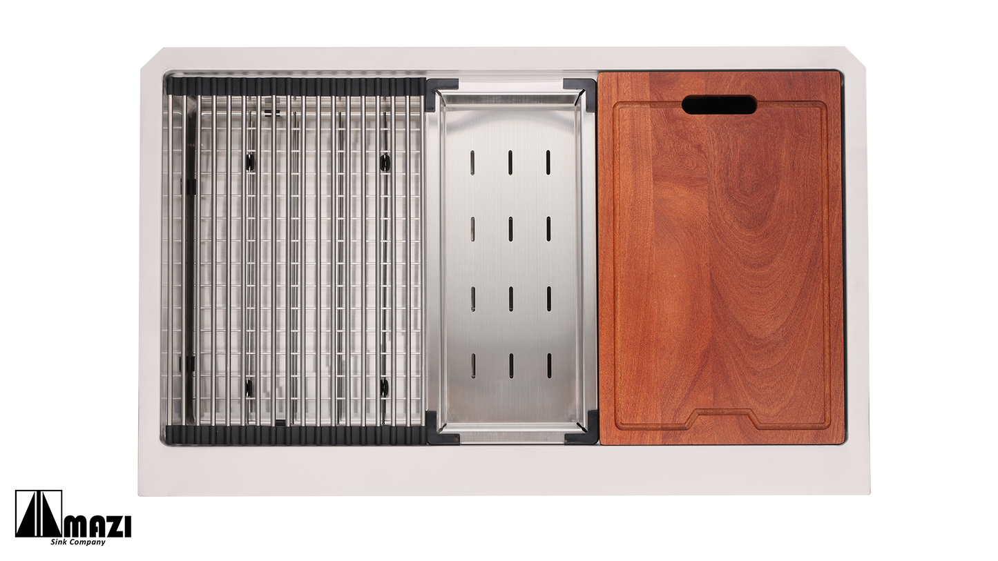 ZeroSink Stainless Steel Workstation Farm Sink LEFS3320 - Premium Gallery View