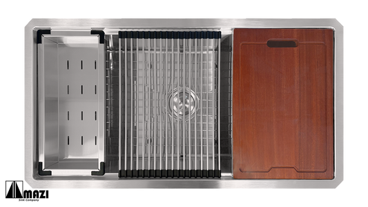 ZeroSink Stainless Steel Workstation Sink LHBS3619 - Premium Gallery View