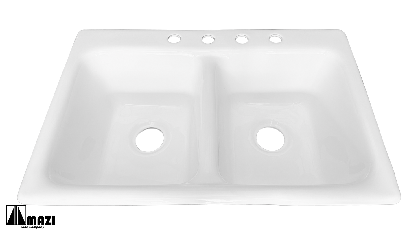 ZeroSink Cast Iron Kitchen Sink NH6004 - Premium Gallery View