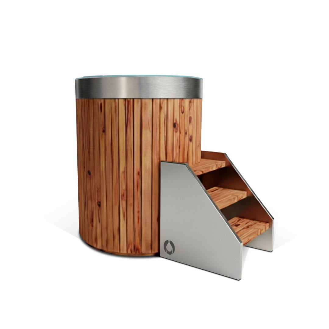ZeroSink THE WELL - STAINLESS STEEL ICE BARREL IN CEDAR - Premium Gallery View