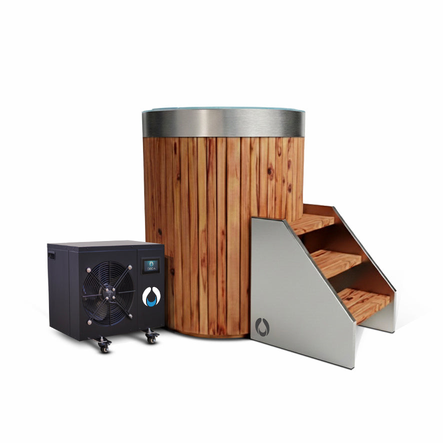 ZeroSink THE WELL - STAINLESS STEEL ICE BARREL IN CEDAR - Premium Gallery View