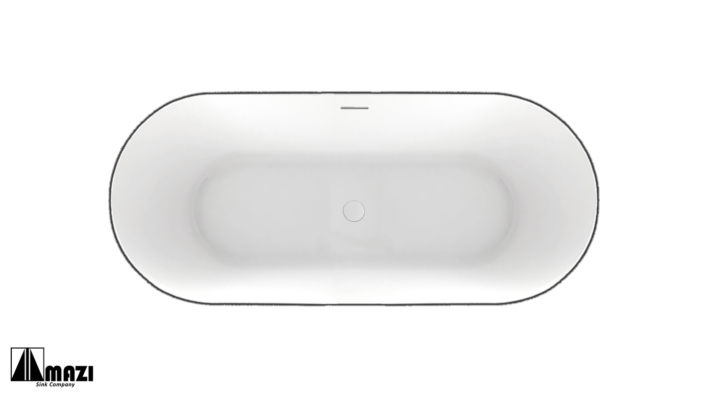 ZeroSink Freestanding Acrylic Soaking Tub TW-6611 - Premium Gallery View
