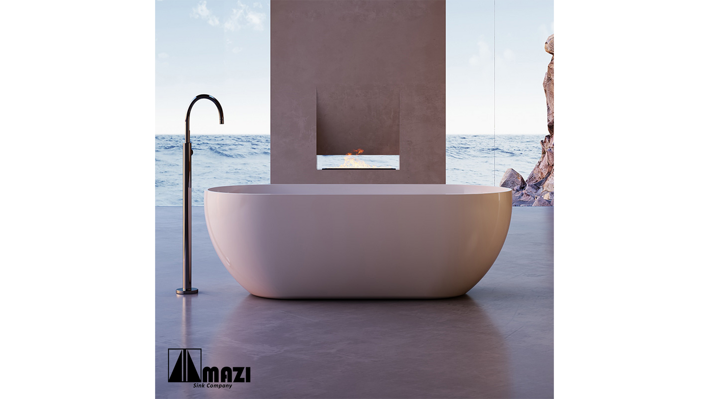 ZeroSink Freestanding Acrylic Soaking Tub TW-7506 - Premium Gallery View