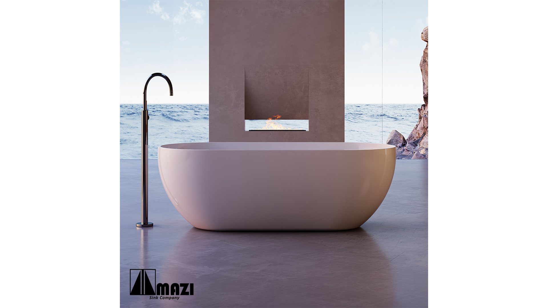 ZeroSink Freestanding Acrylic Soaking Tub TW-7506 - Premium Gallery View