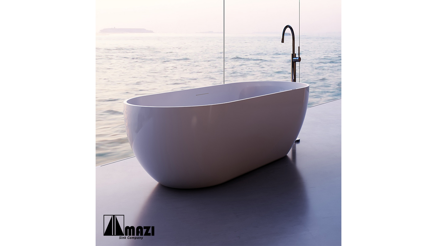 ZeroSink Freestanding Acrylic Soaking Tub TW-7506 - Premium Gallery View