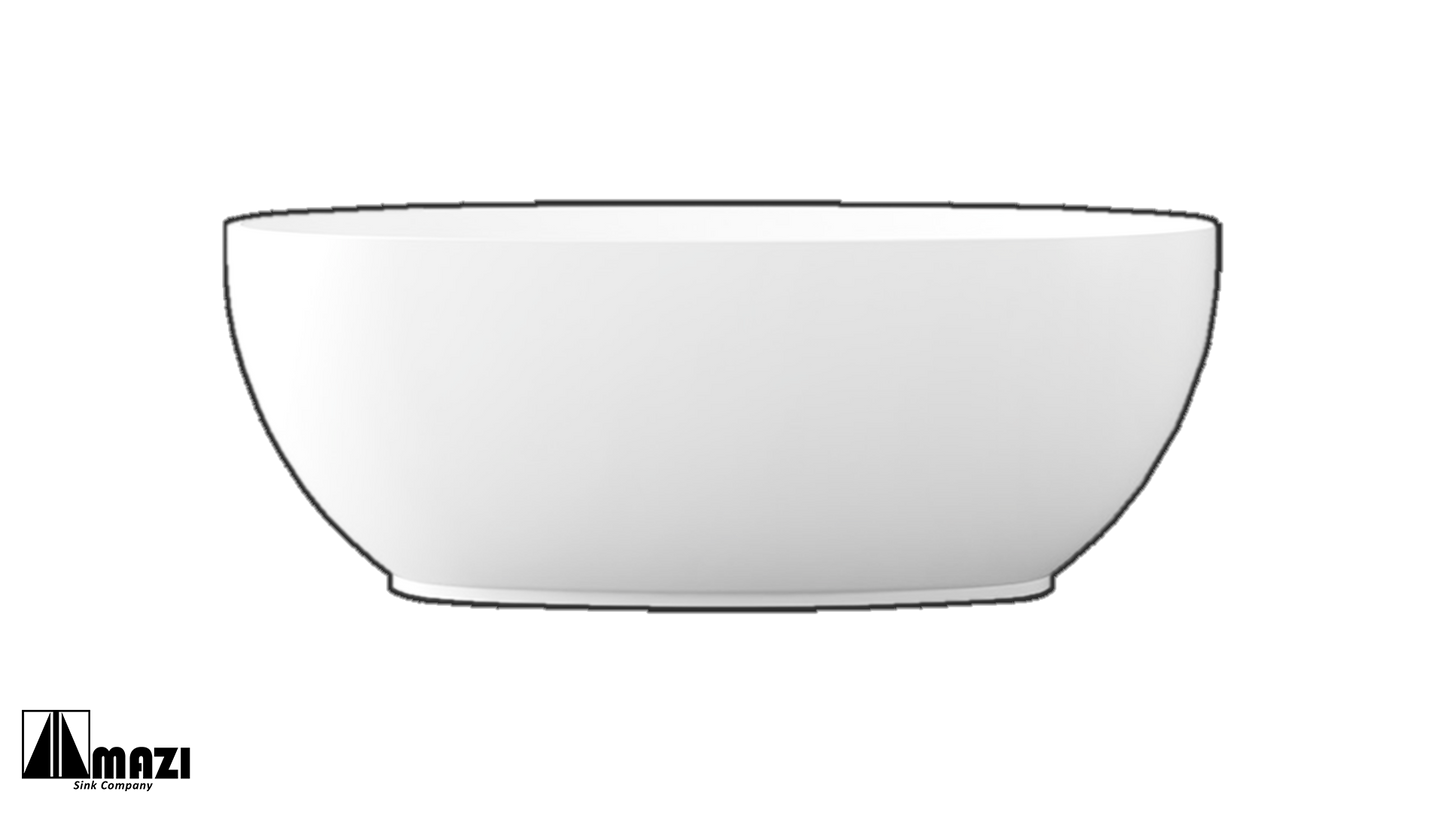 ZeroSink Freestanding Solid Surface Soaking Tub TW-8607 - Premium Gallery View