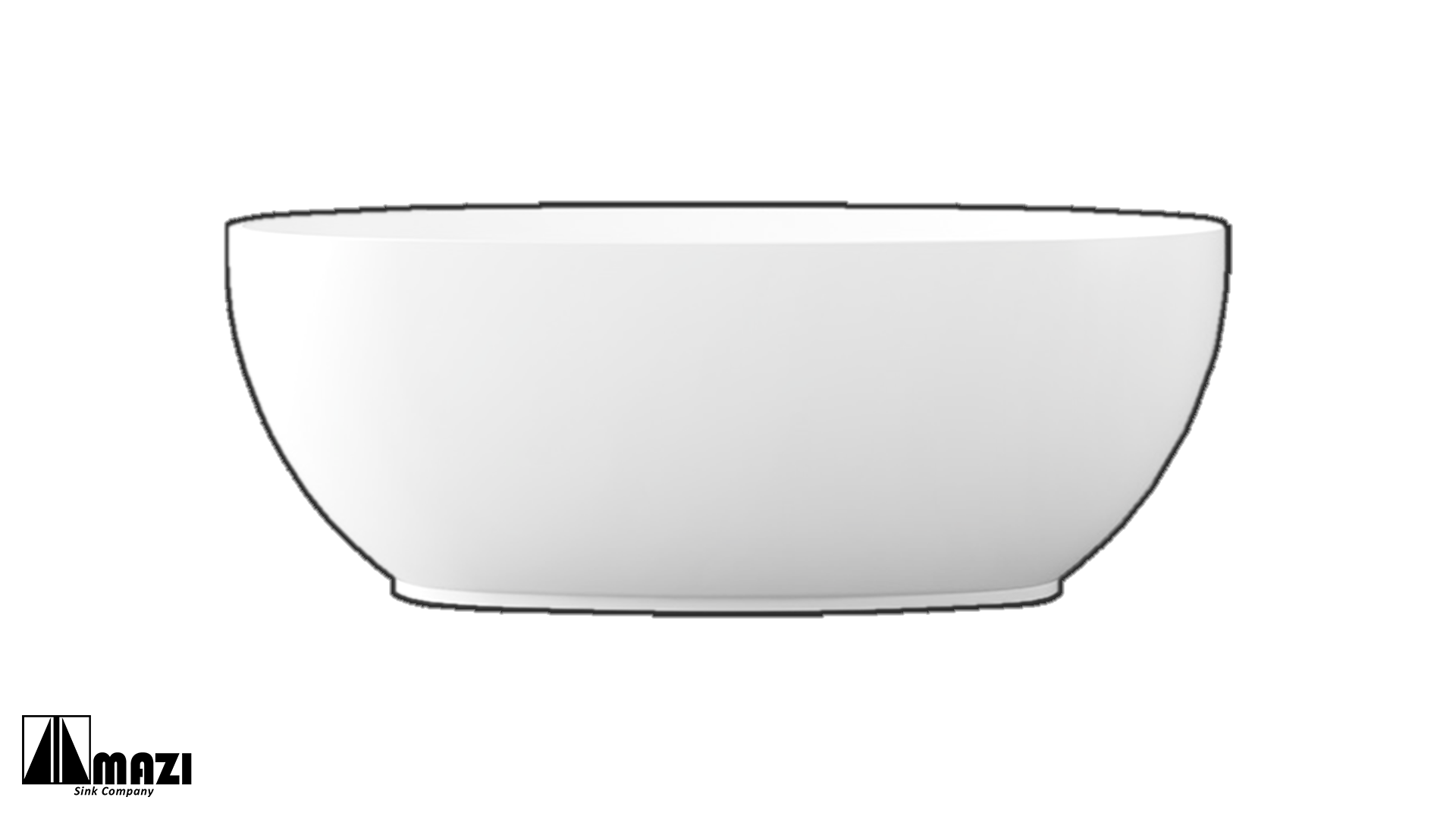 ZeroSink Freestanding Solid Surface Soaking Tub TW-8607 - Premium Gallery View