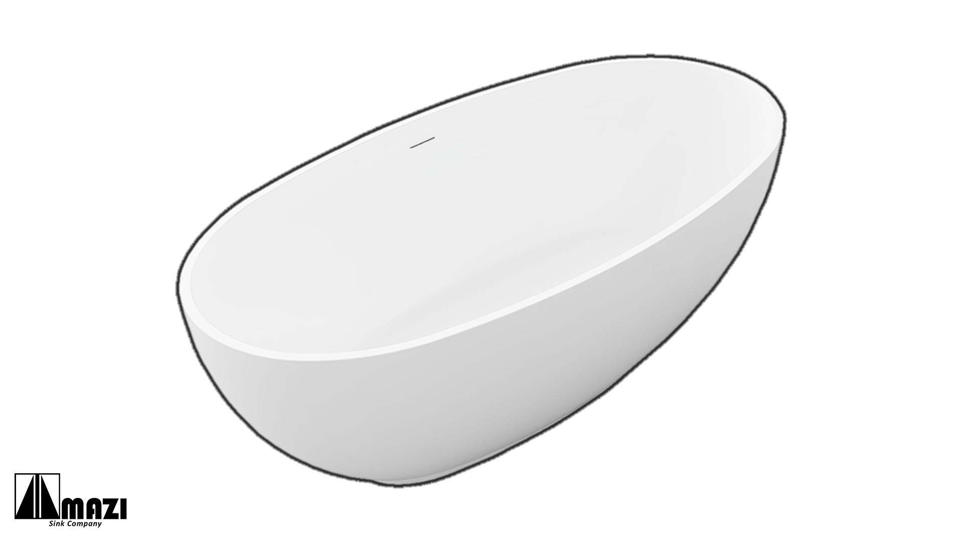 ZeroSink Freestanding Solid Surface Soaking Tub TW-8607 - Premium Gallery View