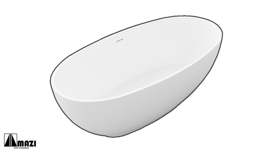 ZeroSink Freestanding Solid Surface Soaking Tub TW-8607 - Premium Gallery View