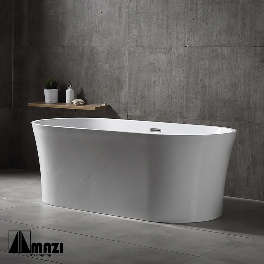 ZeroSink Freestanding Acrylic Soaking Tub XA-125 - Premium Gallery View