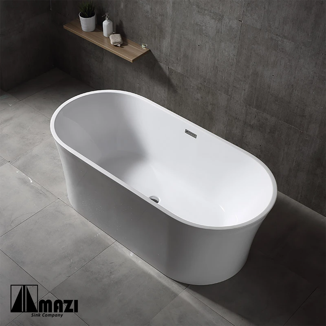 ZeroSink Freestanding Acrylic Soaking Tub XA-125 - Premium Gallery View