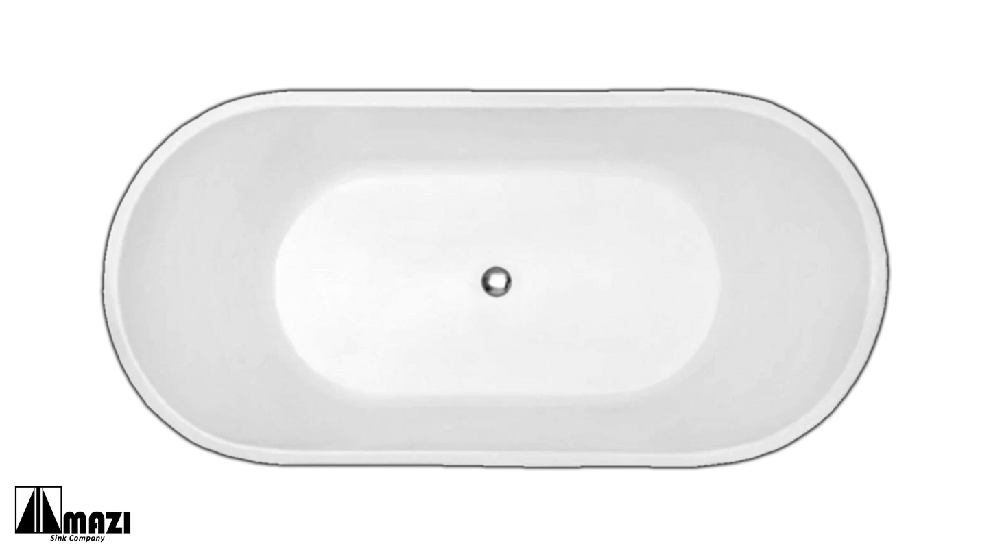 ZeroSink Freestanding Acrylic Soaking Tub XA-125 - Premium Gallery View