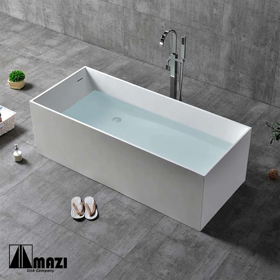 ZeroSink Freestanding Solid Surface Soaking Tub HX-8872 - Premium Gallery View