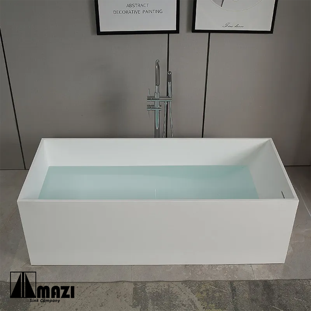 ZeroSink Freestanding Solid Surface Soaking Tub HX-8872 - Premium Gallery View