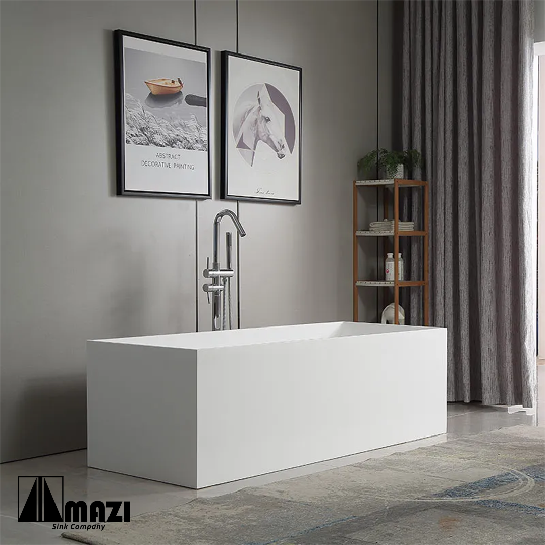ZeroSink Freestanding Solid Surface Soaking Tub HX-8872 - Premium Gallery View