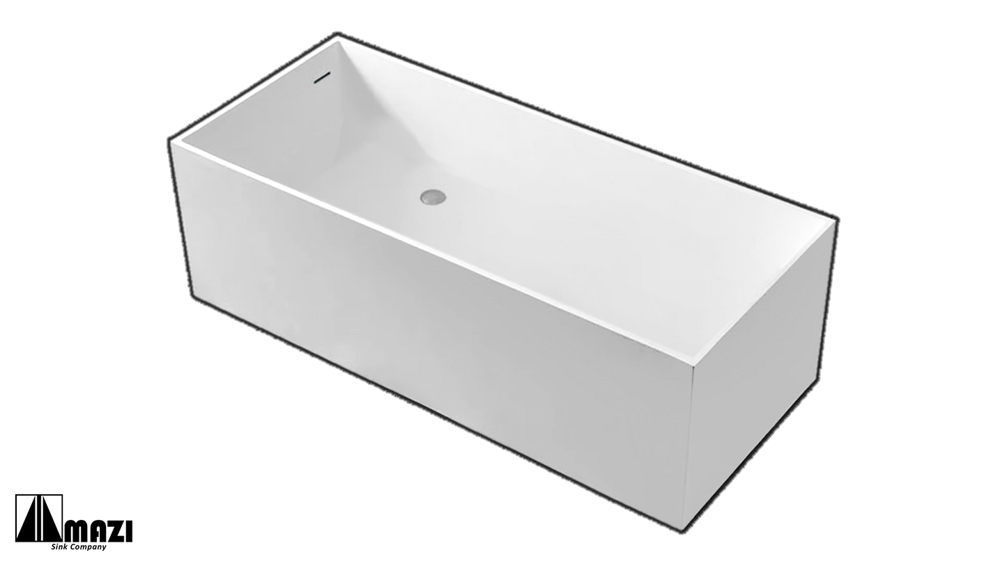 ZeroSink Freestanding Solid Surface Soaking Tub HX-8872 - Premium Gallery View