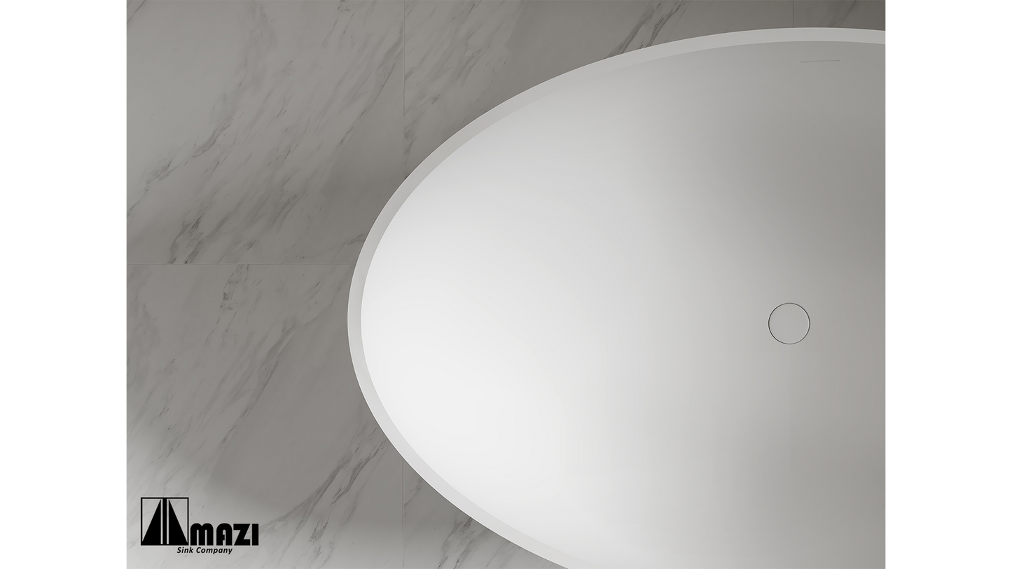 ZeroSink Freestanding Solid Surface Soaking Tub XA-8819 - Premium Gallery View