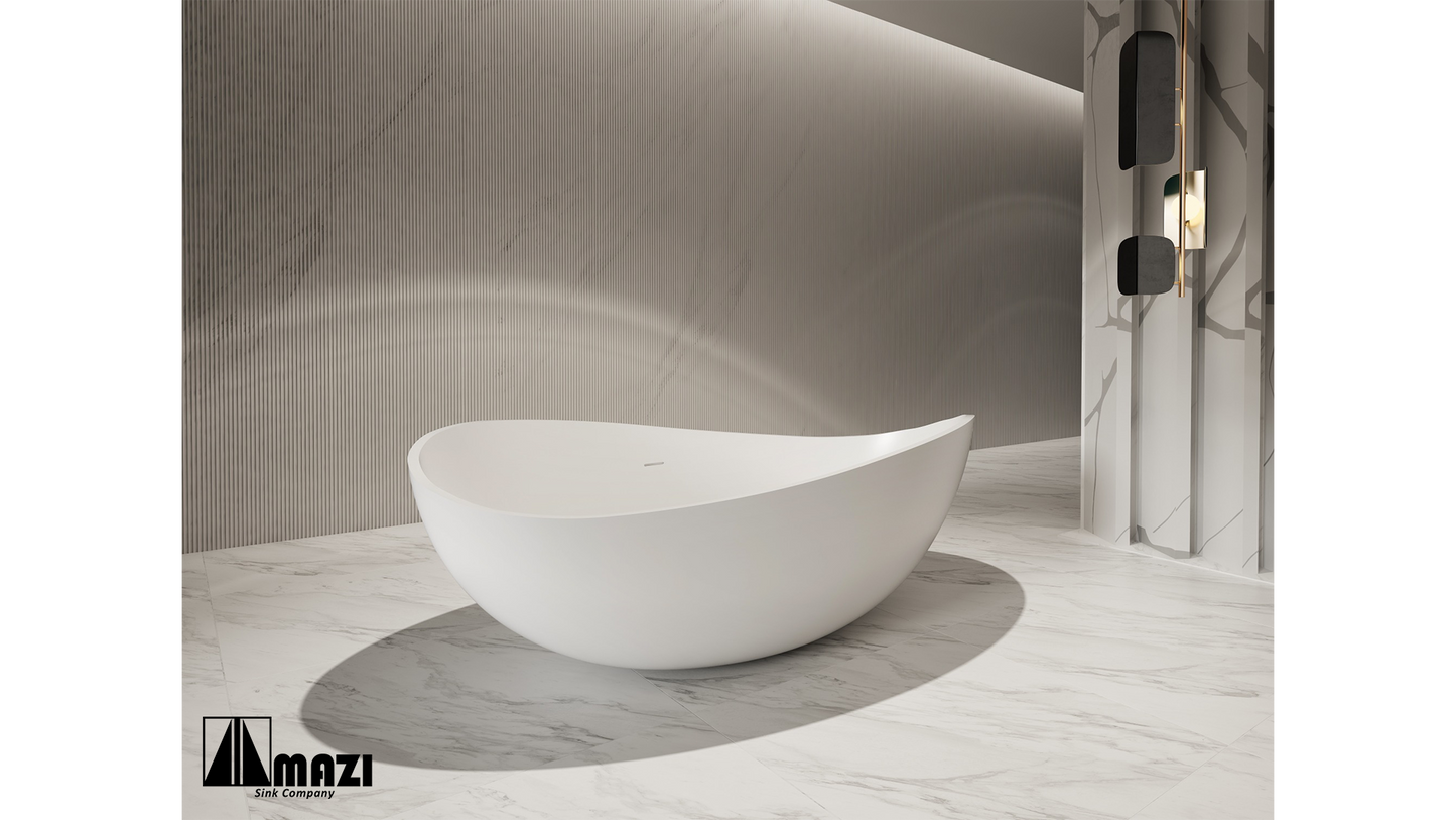 ZeroSink Freestanding Solid Surface Soaking Tub XA-8819 - Premium Gallery View