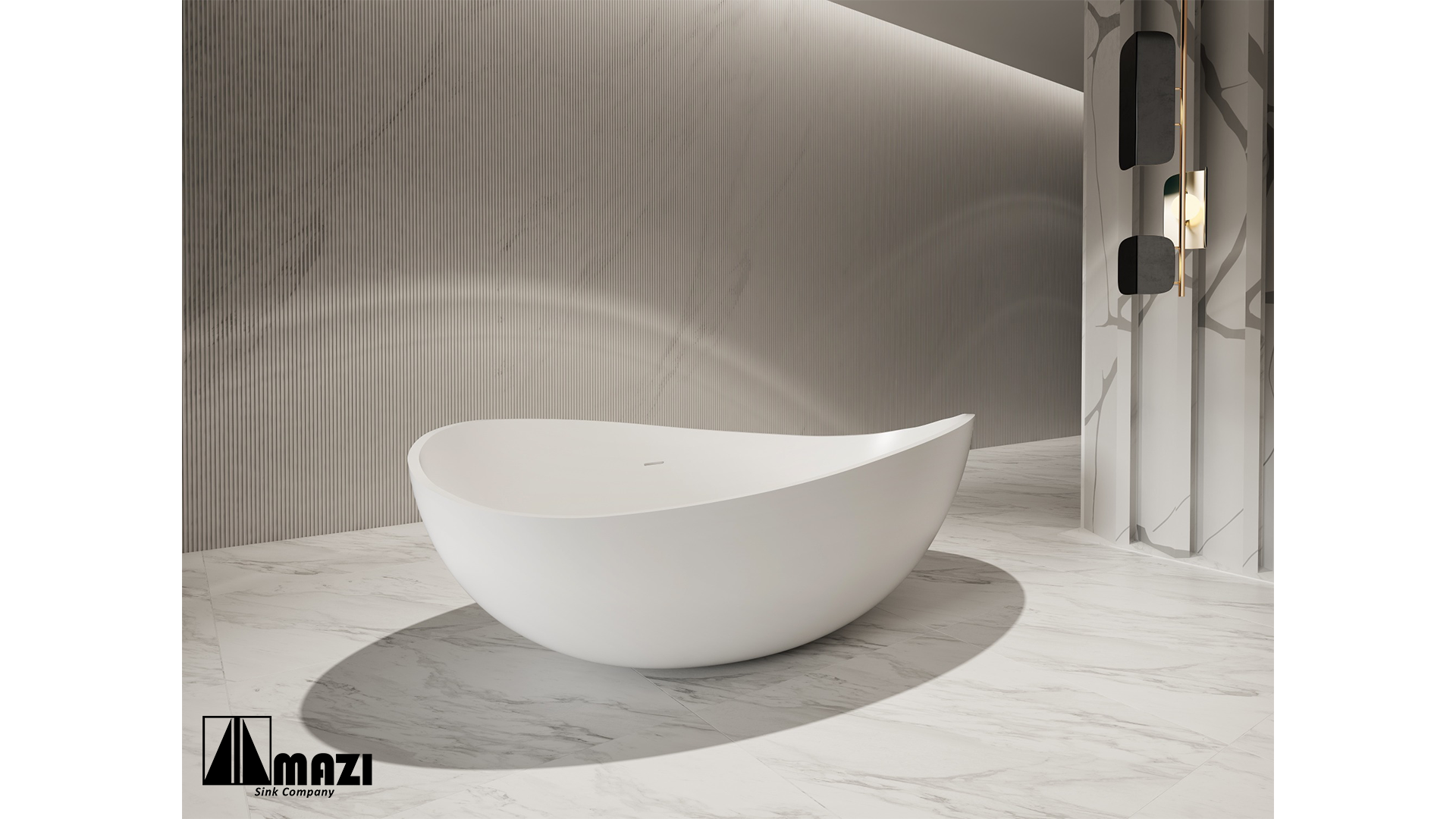 ZeroSink Freestanding Solid Surface Soaking Tub XA-8819 - Premium Gallery View