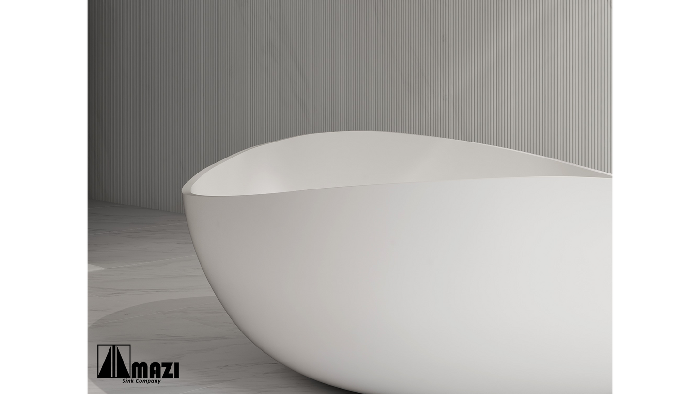 ZeroSink Freestanding Solid Surface Soaking Tub XA-8819 - Premium Gallery View