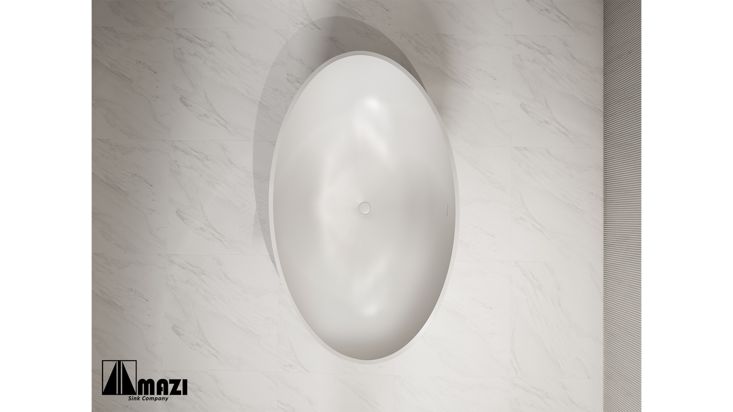 ZeroSink Freestanding Solid Surface Soaking Tub XA-8819 - Premium Gallery View