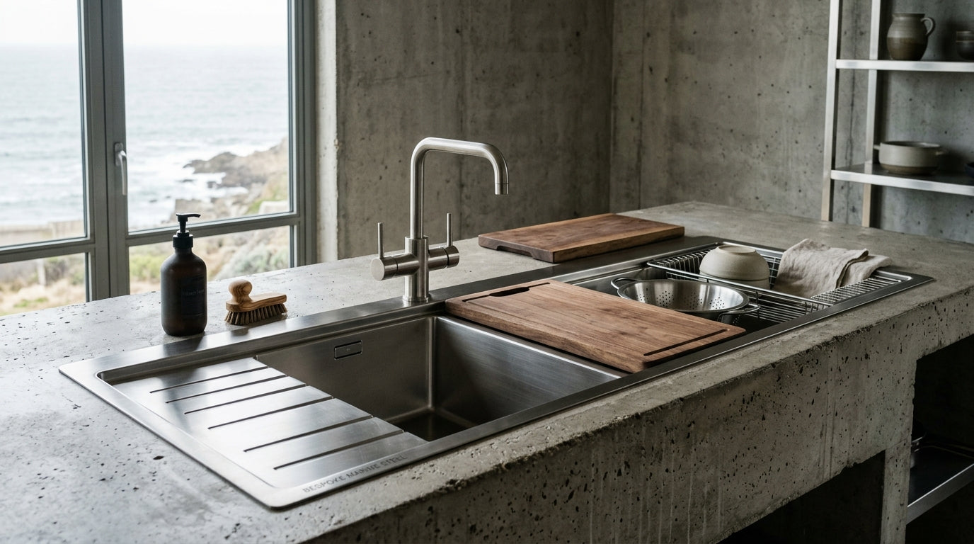 Bespoke Marine Grade Stainless Steel Workstation